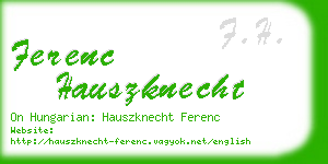 ferenc hauszknecht business card